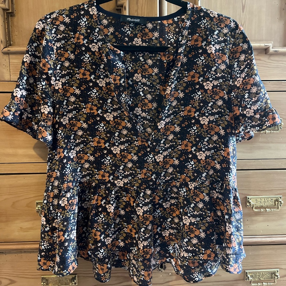 Madewell Floral Ruffle Blouse
